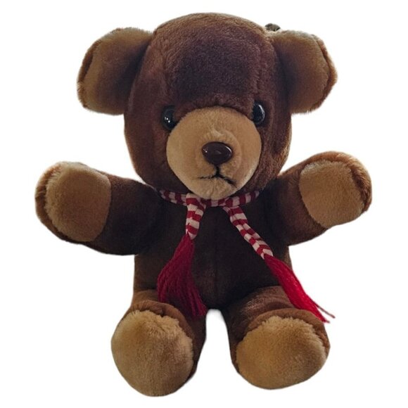Vintage 1990 World of Smile Teddy Bear Plush Stuffed Animal Brown Classic - Picture 1 of 7